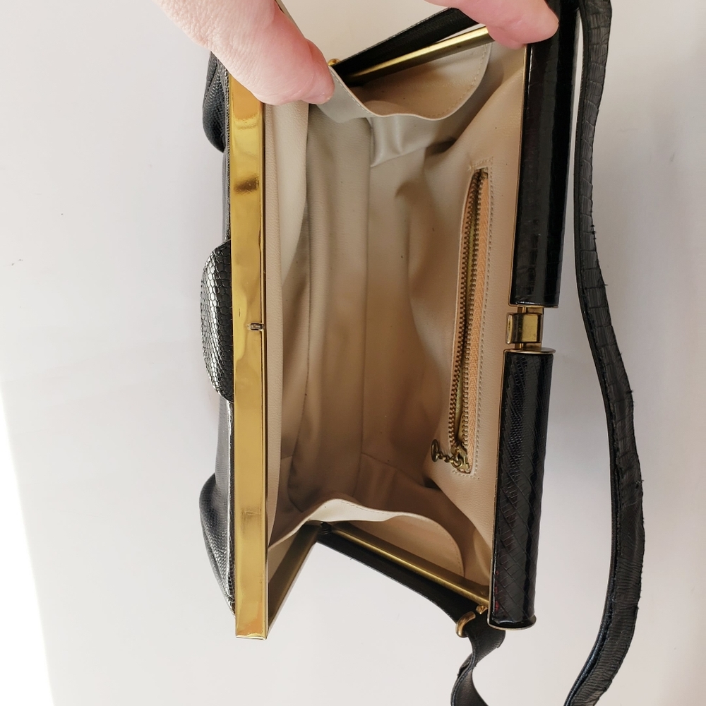 Vintage reptile patent leather purse bag - Picture 3 of 8